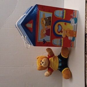 4/$80 Bear With Folding House Carrying Case